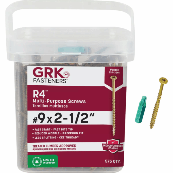 GRK R4 #9 x 2-1/2 In. Star Drive Multi-Purpose Wood Screw (575 Ct.) Model #01101
