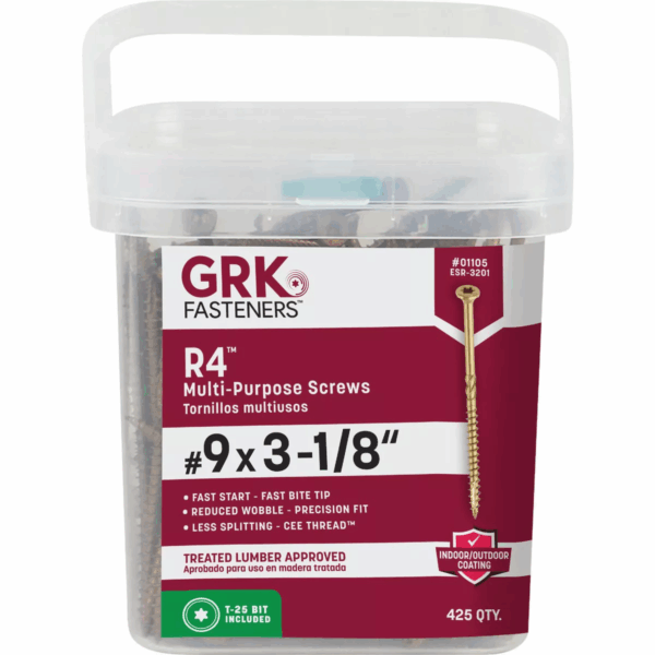 GRK R4 #9 x 3-1/8 In. Star Drive Multi-Purpose Wood Screw (425 Ct.) Model #01105