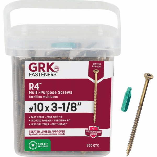 GRK R4 #10 x 3-1/8 In. Star Drive Multi-Purpose Wood Screw (350 Ct.) Model #01137